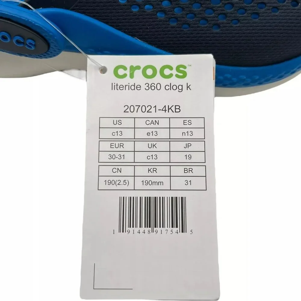 Crocs LiteRide Little Girls Slip-on Clogs Size 13 Navy Water Friendly & Comfy - Picture 12 of 16